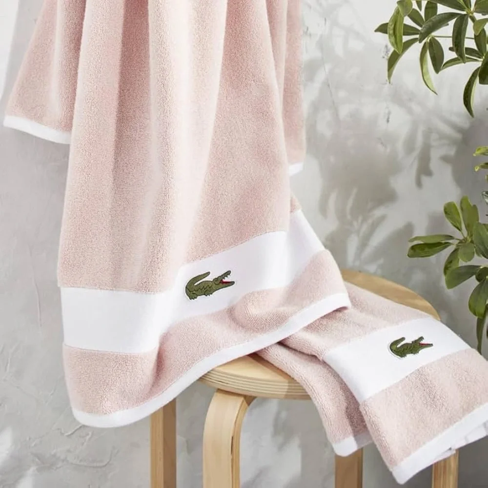 Lacoste Heritage Supima Cotton 6-Piece Towel Set: 2 Bath Towels, 2 Hand Towels